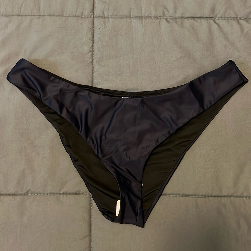 JCrew Curved Waist Cheeky Bikini Bottom Navy Size Xl NWT